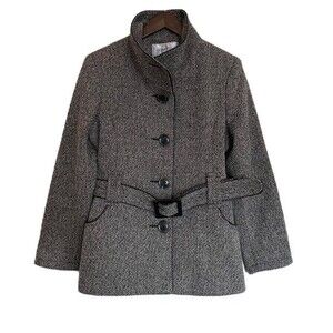 Donatella Wool Blend Women's Single-Breasted Tweed Jacket/Coat (Size M)